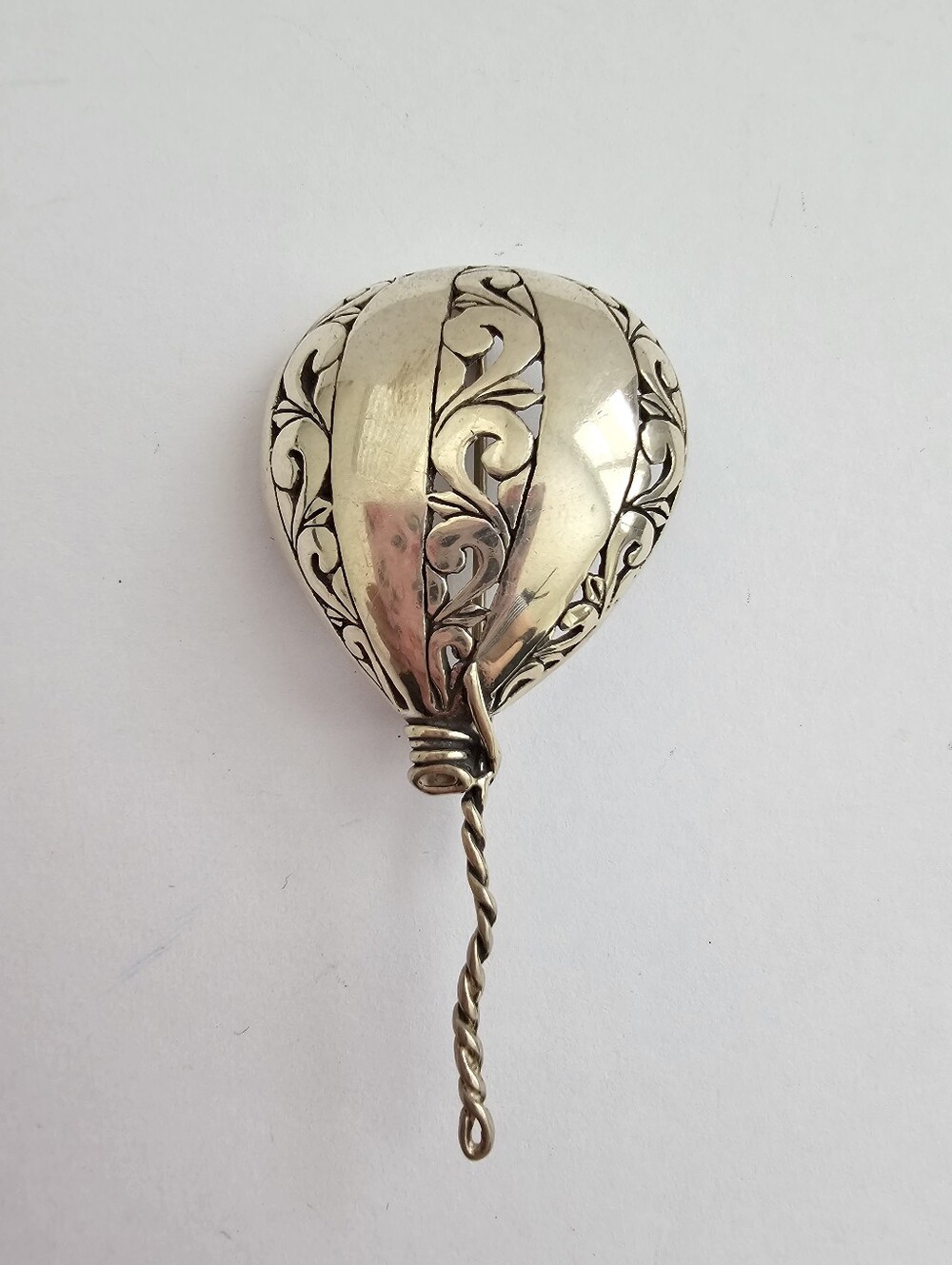 Vintage Jaline Sterling Silver 925 Hot Air Balloon Brooch Pin 10.36g